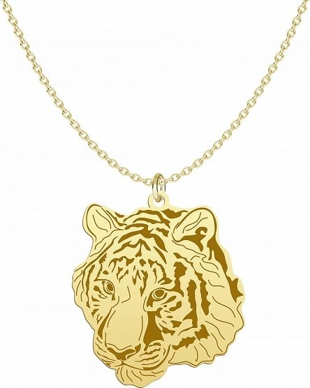 Radziszewska Jewellery Złoty Naszyjnik Tygrys Ankier 925 Grawer Dedykacja Prezent Biżuteria