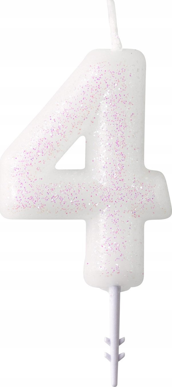 AMSCAN Świeczka cyferka 4 m błyszcząca 9904379
