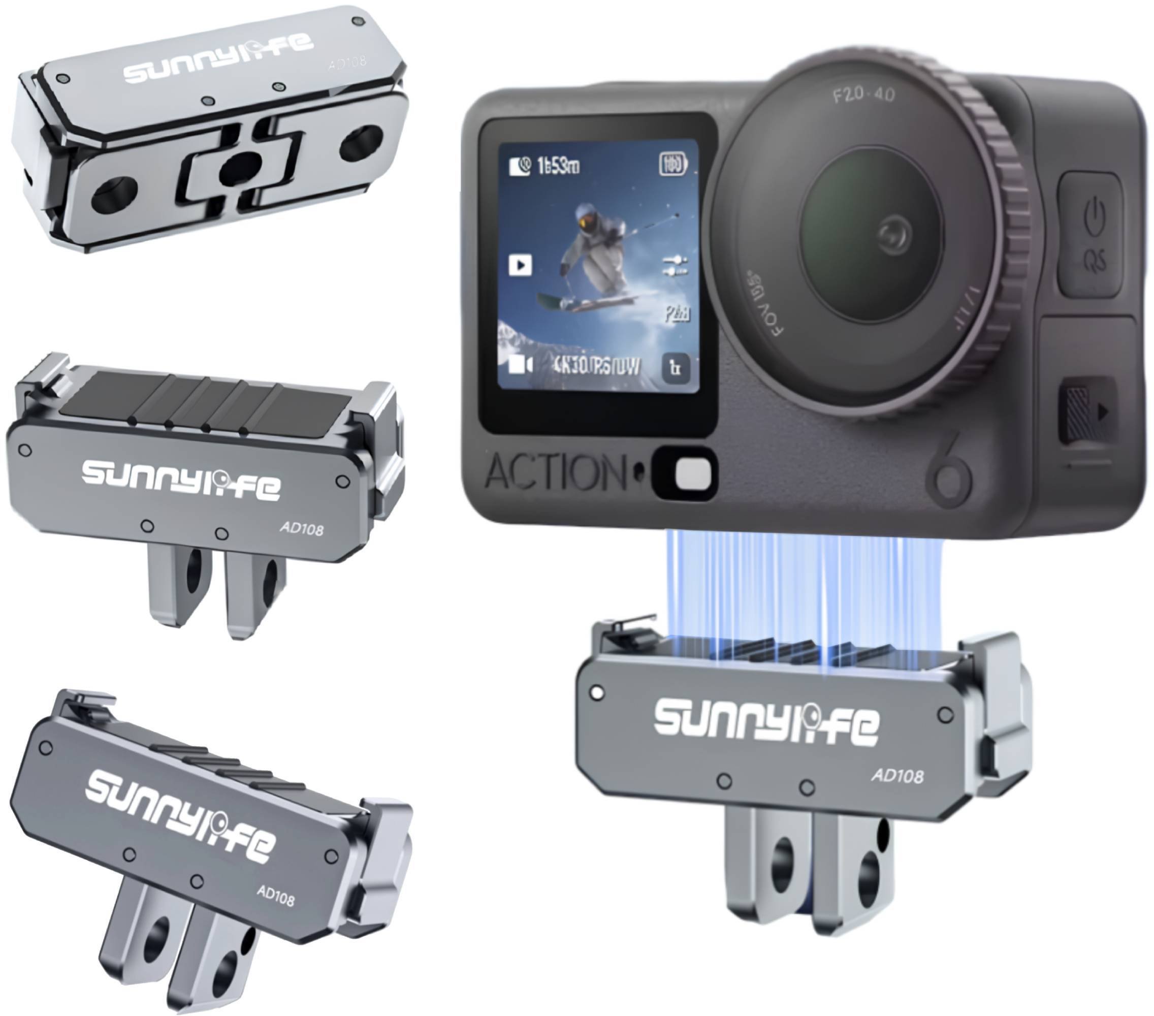 ADAPTER UCHWYT MAGNETYCZNY DO SZYBKIEGO MONTAŻU 1/4'' GOPRO DO DJI OSMO NANO / ACTION 6