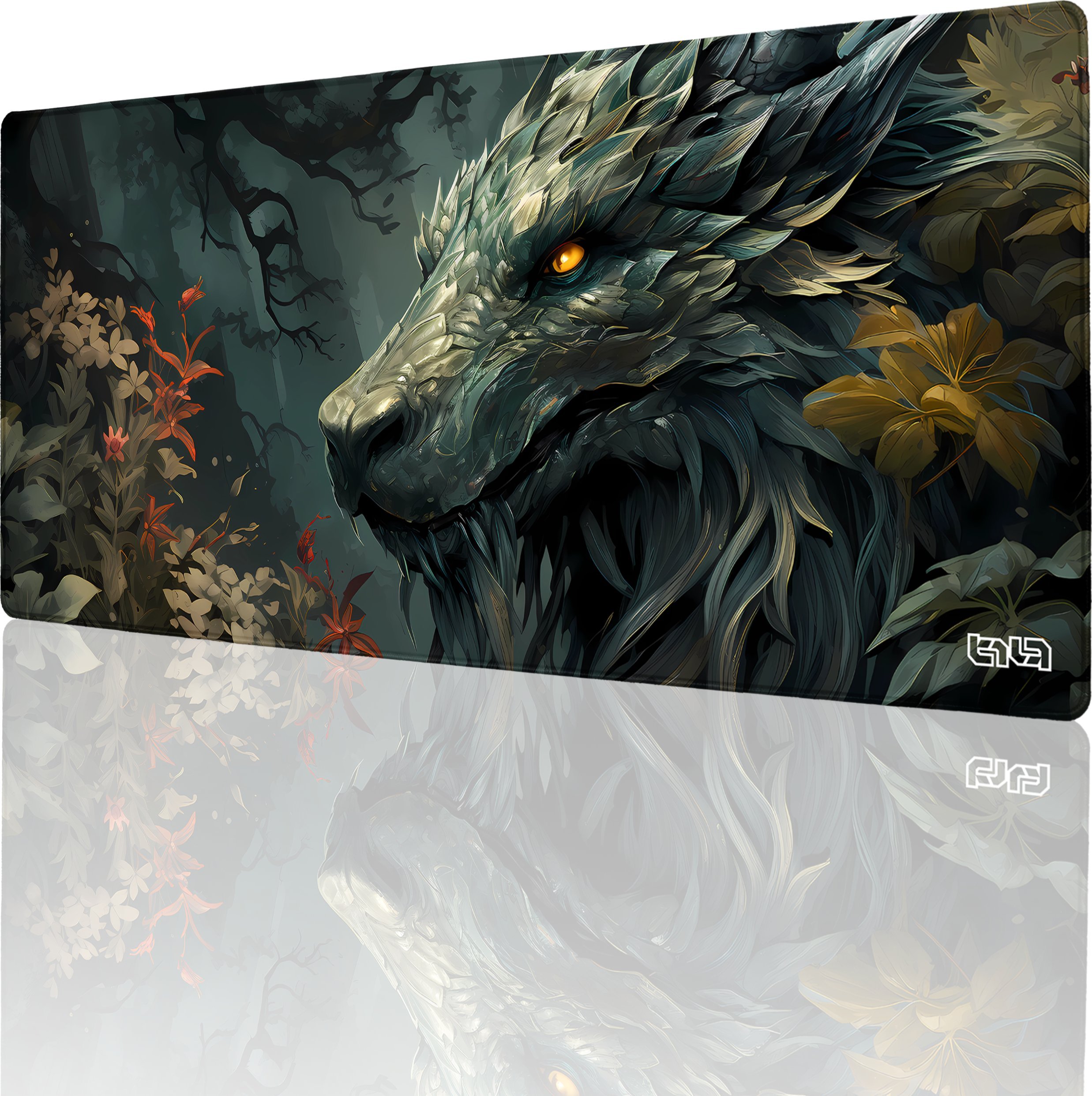 Podkładka Tilt PODKŁADKA GAMINGOWA Leśny Smok 90x40 TILT Na biurko Duża Prezent XXL