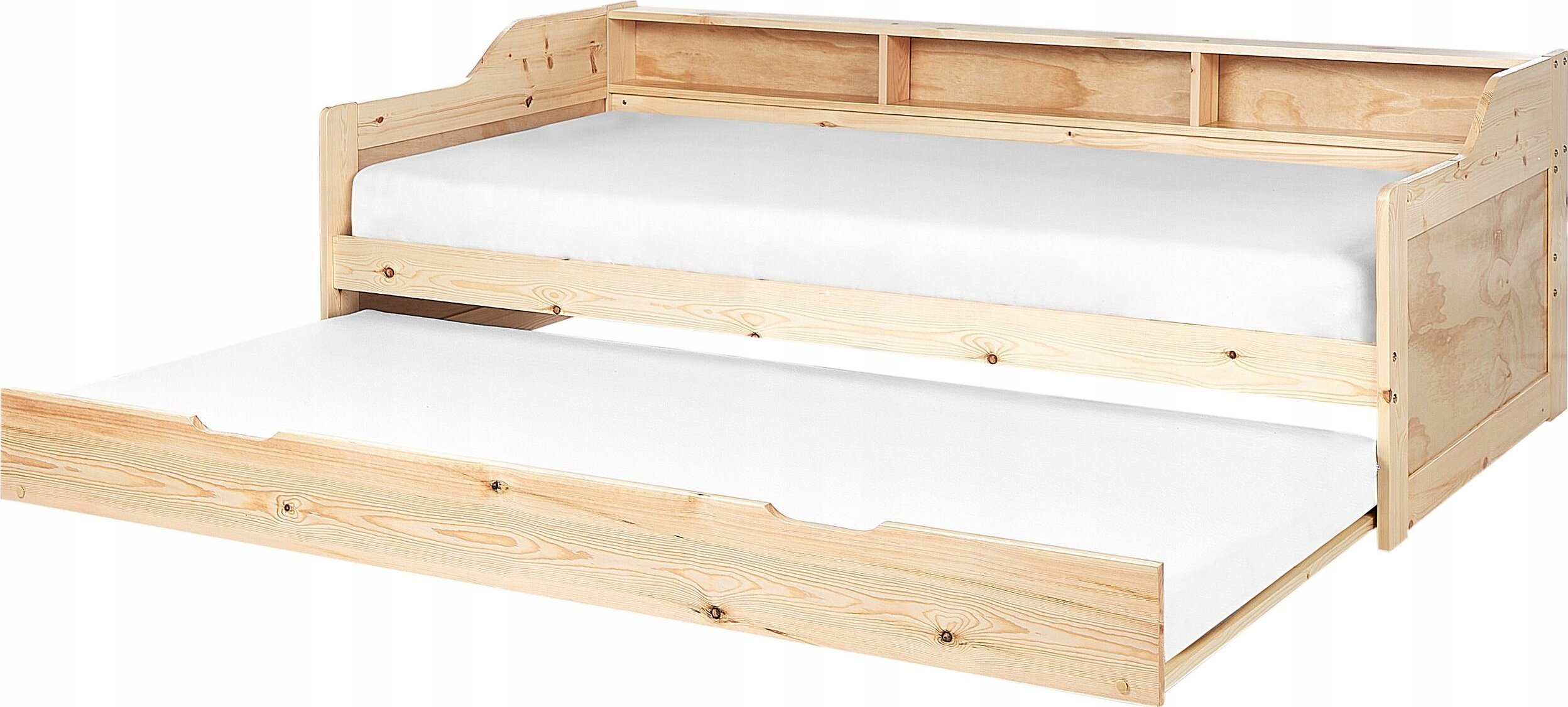 Beliani Łóżko wysuwane drewniane 90 x 200 cm jasne EDERN