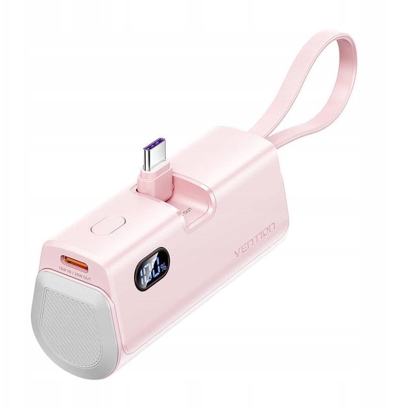 Powerbank Vention wyświetlacz LED 4800mAh 22.5W FHQP0 (różowy)