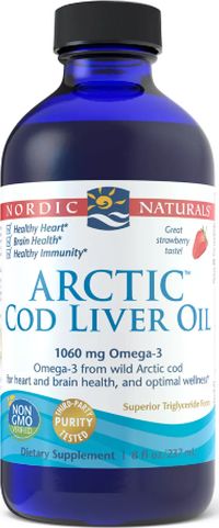 Nordic naturals Nordic Naturals - Olej z Wątroby Dorsza Arktycznego, 1060mg, Smak Truskawkowy, 237 ml