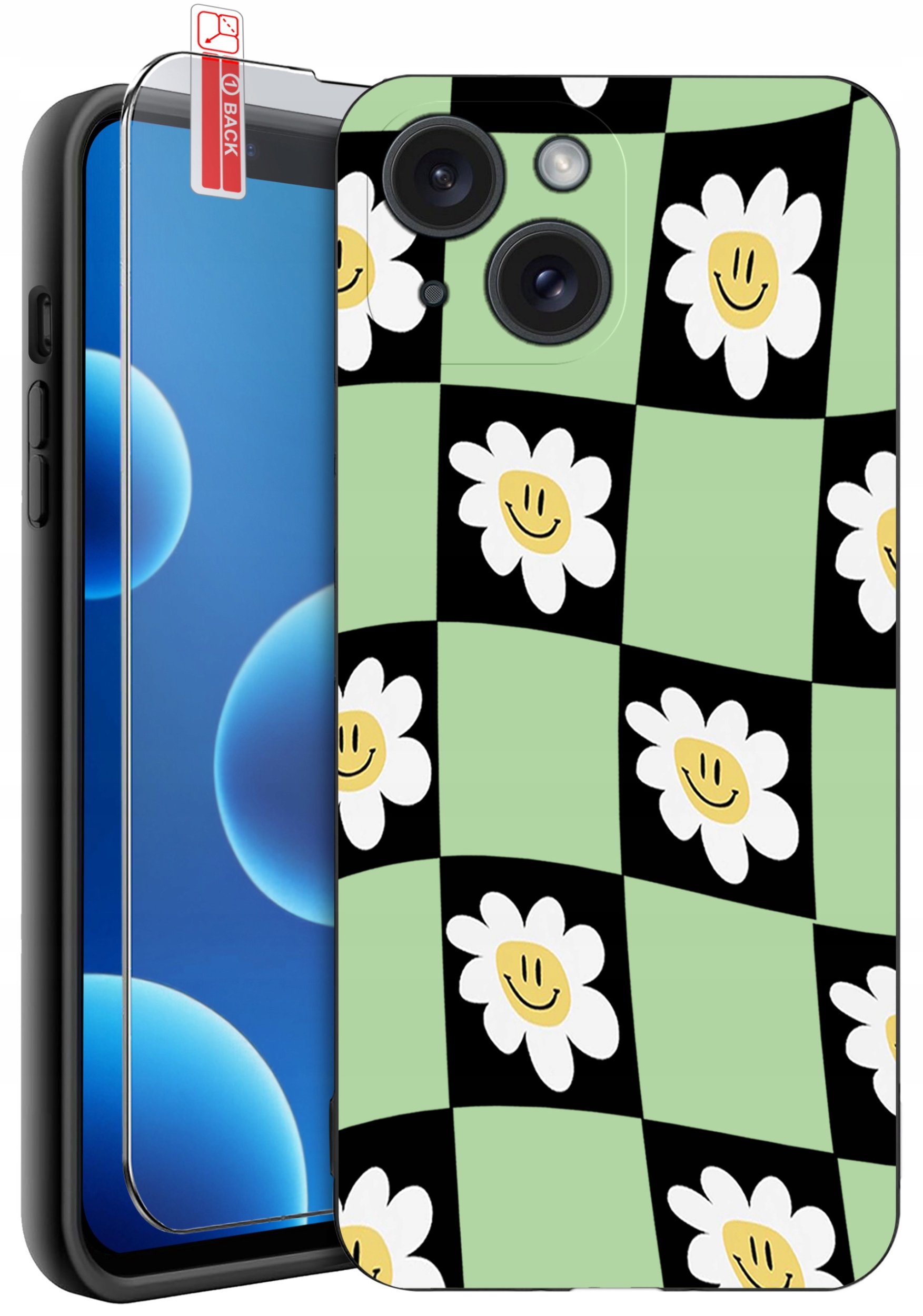 ETUI do iPhone 13 | 14 | WZORY | SILIKONOWE MATT CASE + SZKŁO 9H