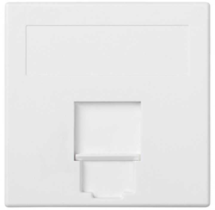 Kontakt-Simon Płytka S500 1x RJ z osłoną uniwersalna czysta biała 50000085-030