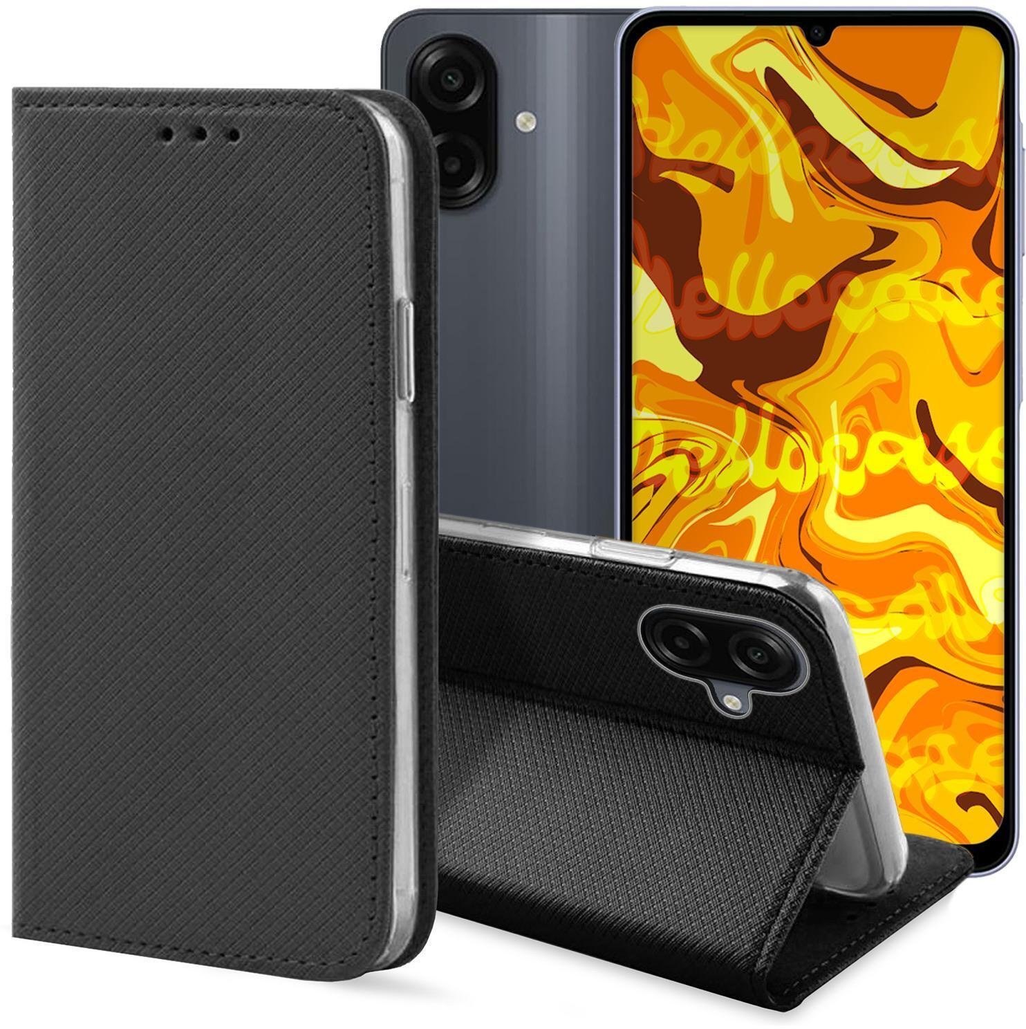 Etui z Klapką Do Samsung Galaxy A07 4G (Czarne, Zamykane, Magnetyczne)