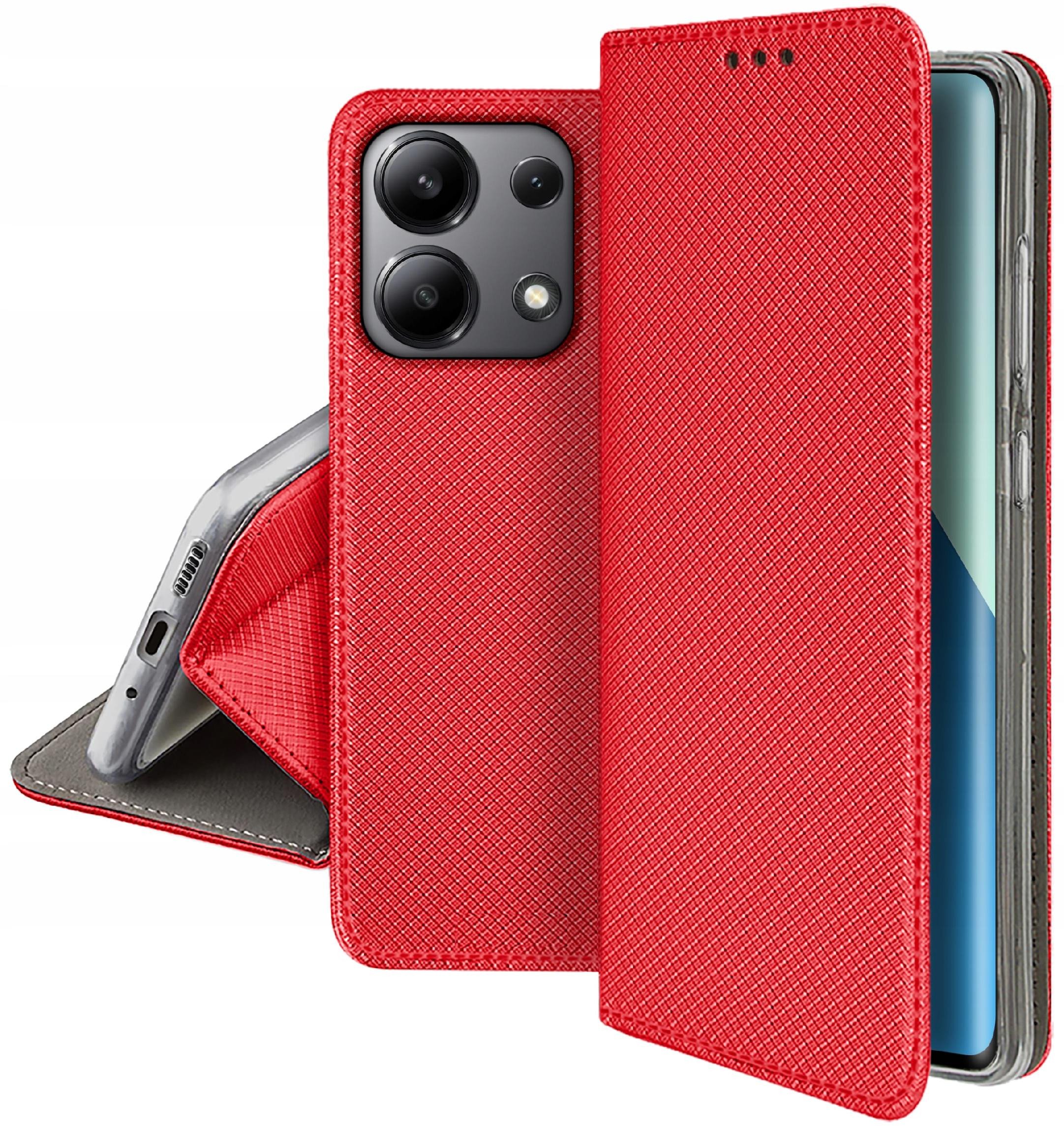 Etui do Xiaomi Redmi Note 13 Pro 4G SMART MAGNET CASE PORTFEL + SZKŁO 9H