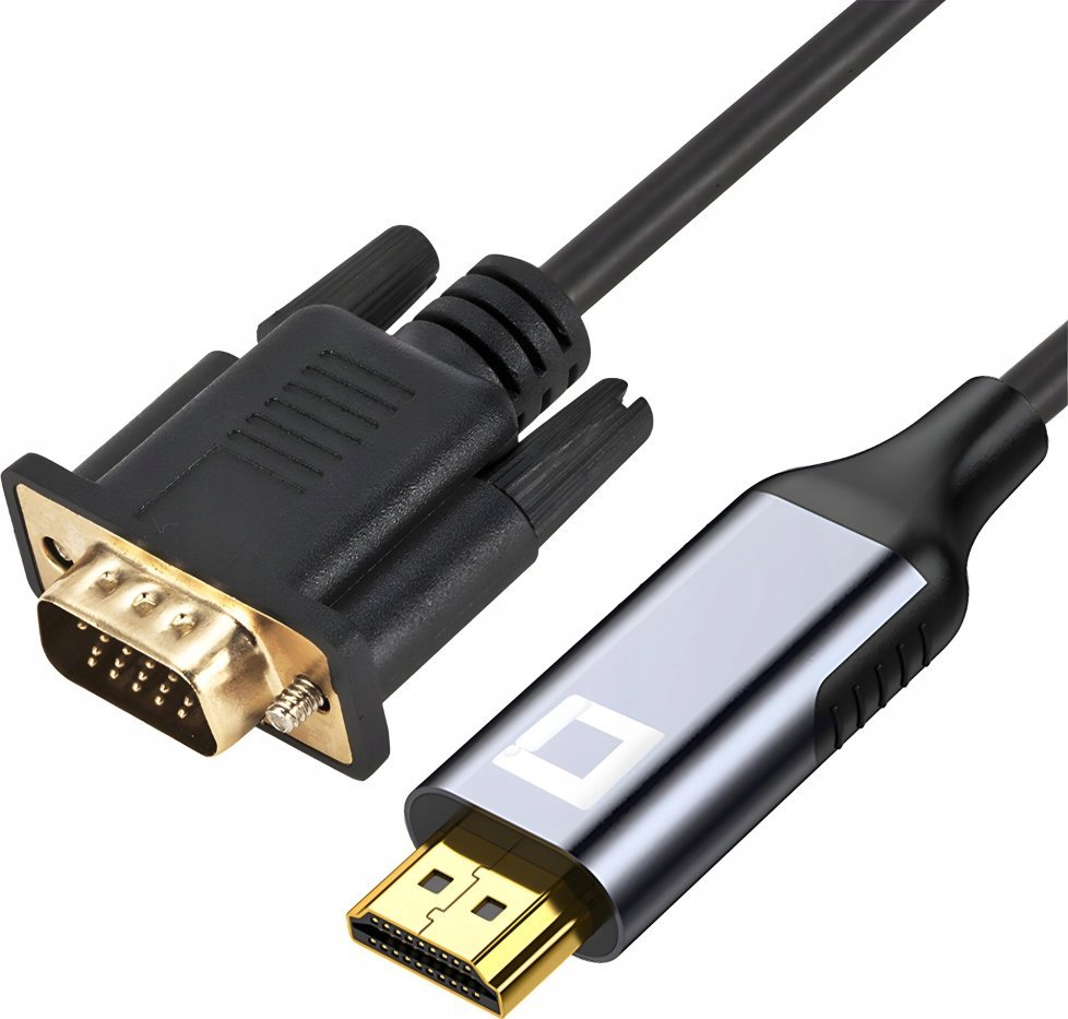 Adapter AV Co2 CO2 KABEL HDMI - VGA ADAPTER PRZEJŚCIÓWKA KONWERTER FULL HD 1080P 60HZ 1M