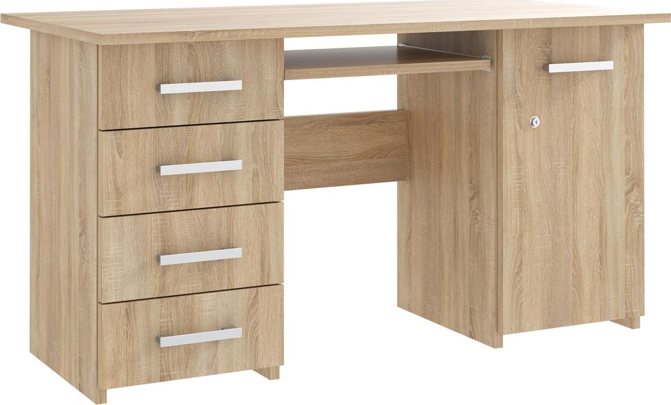 Biurko Meblowa 1 Eleonora 2 Jasnobrązowe 138 cm x 65 cm