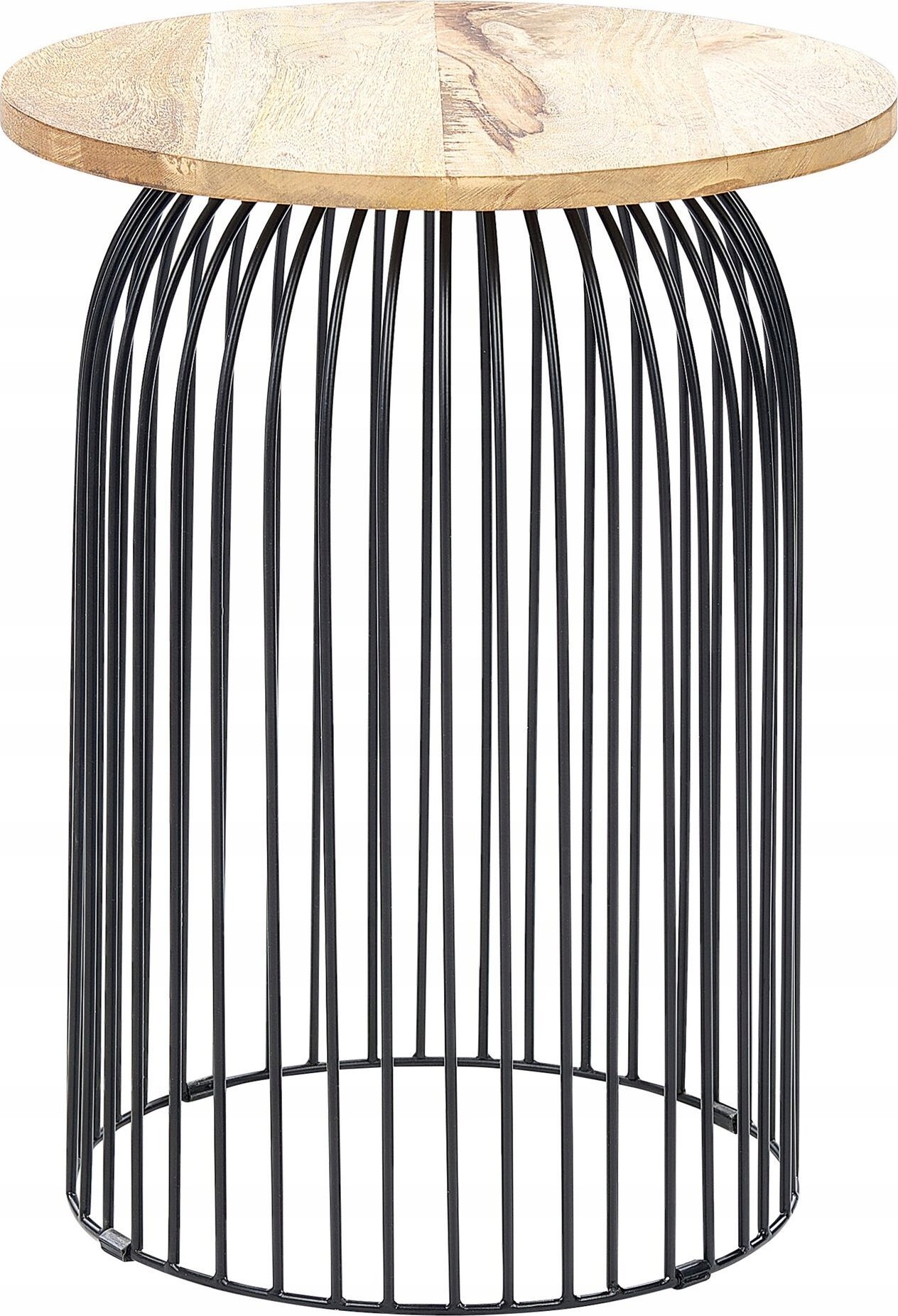 Beliani Stolik pomocniczy drewno mango jasne z czarnym WILLS