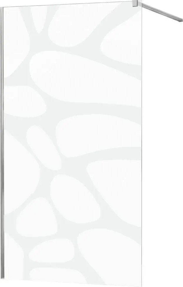 Mexen Mexen Kioto ścianka prysznicowa 90 x 200 cm, transparent/biały wzór 8 mm, chrom - 800-090-101-01-97