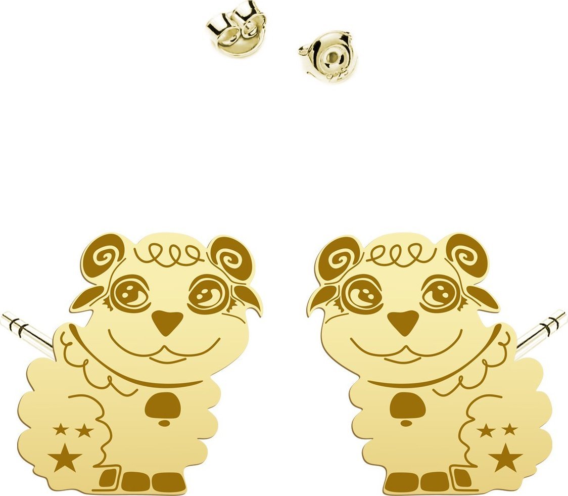 Radziszewska Jewellery Kolczyki z Owieczką srebro pozłacane