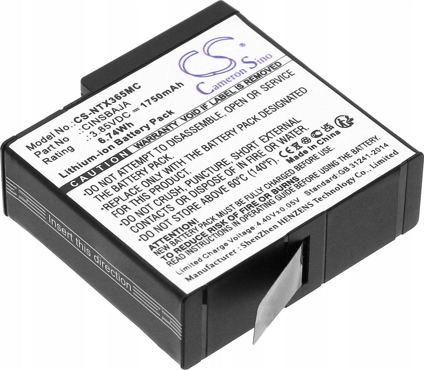 Akumulator Cameron Sino Akumulator Bateria Typu Cinsbaja Do Kamer Insta360 Insta 360 Ace / Ace Pro / Cs-ntx365mc