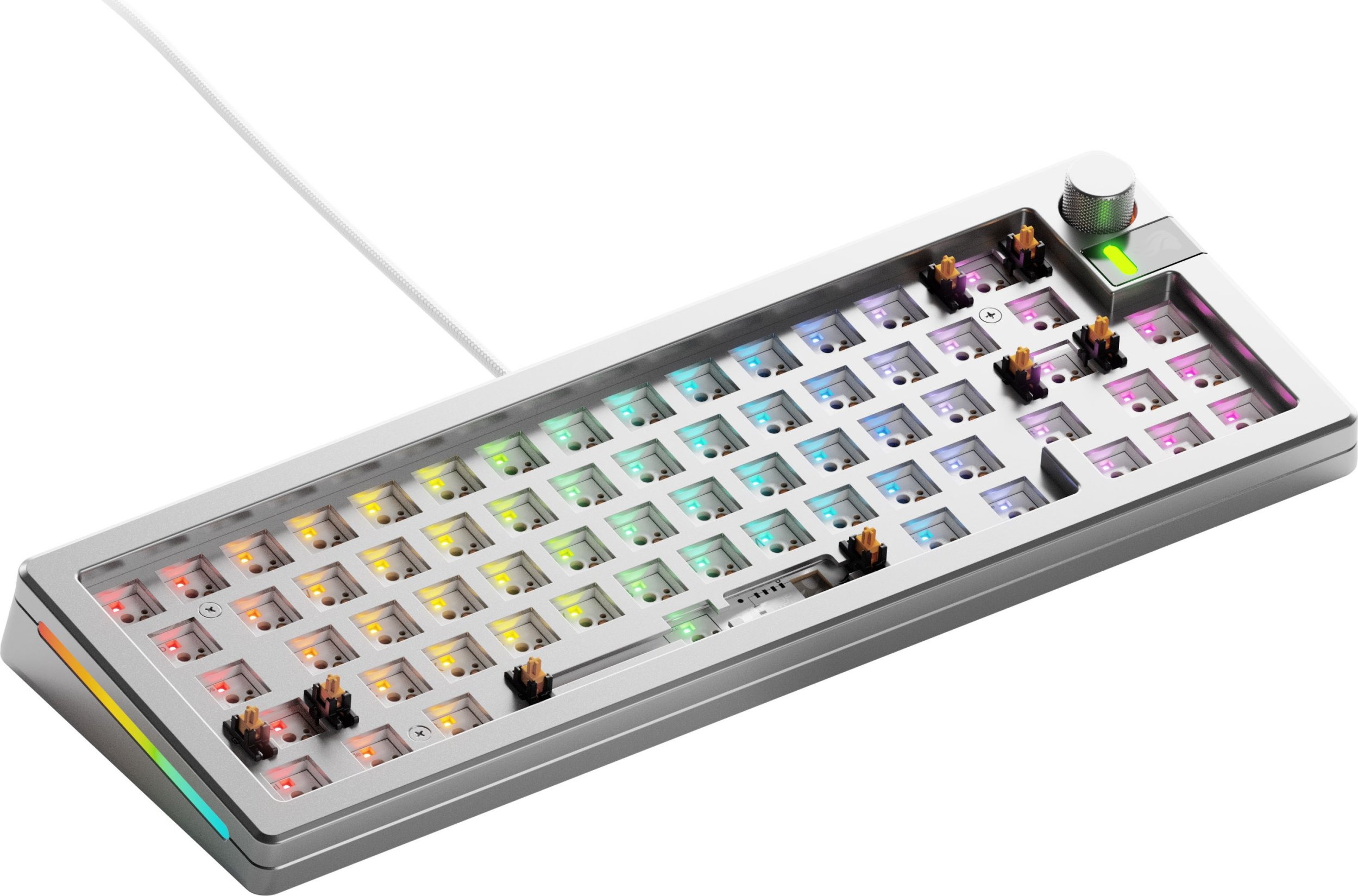 Klawiatura Glorious Glorious GMMK 3 Pro 65 % Custom Gaming-Tastatur - Barebone, ANSI-Layout, silber