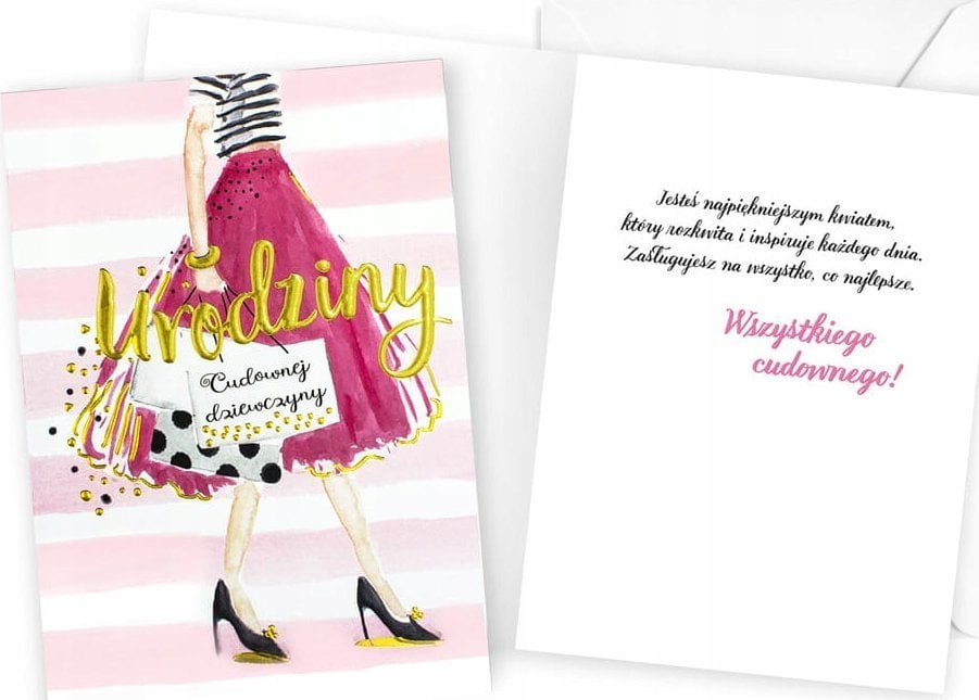 KUKARTKA Karnet B6 Urodziny cudownej dziewczyny