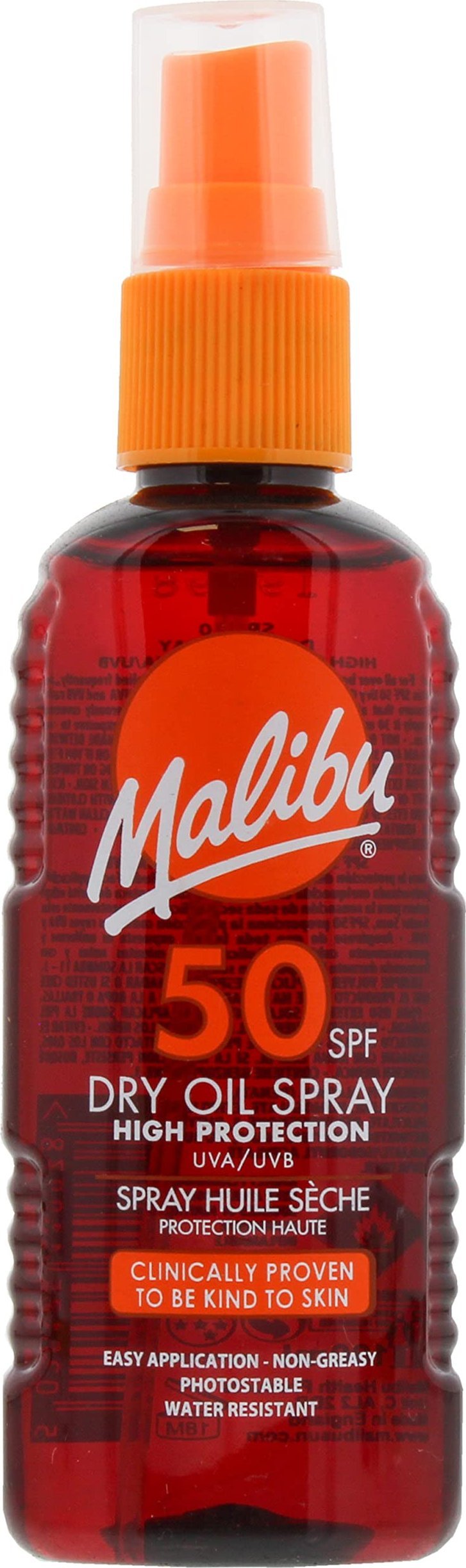 Malibu Malibu Dry Oil Spray SPF50 Olejek Brązujący Do Opalania 100ml