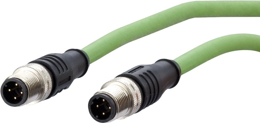 Kabel połączeniowy METZ CONNECT M12 męski-M12 męski, 4-biegunowy kodowany D, 1 m