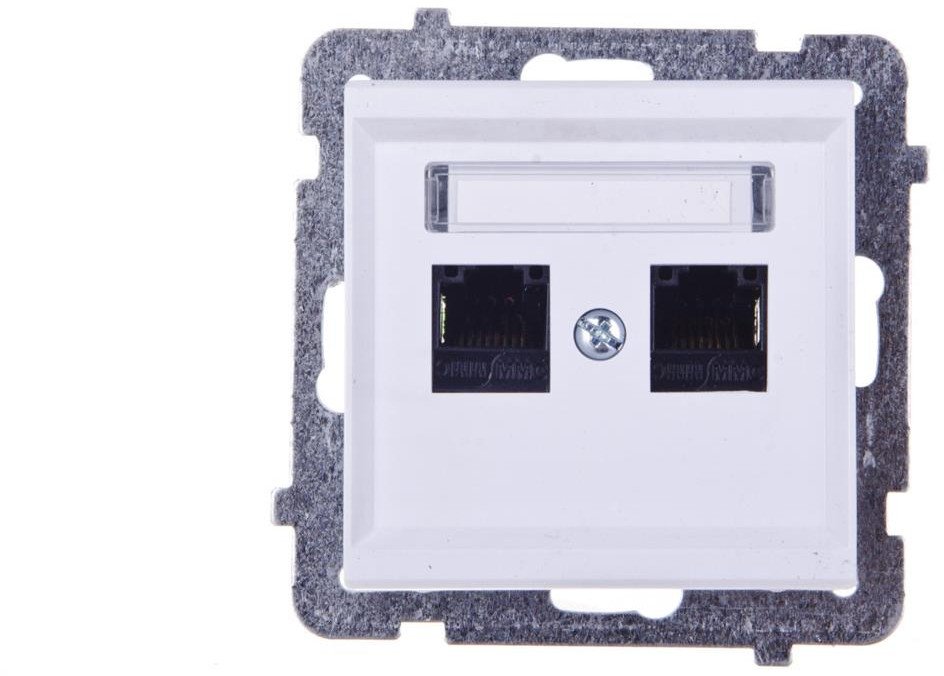 SONATA Gniazdo komputerowe podwójne, kat. 5e MMC biały mat GPK-2R/K/m/75