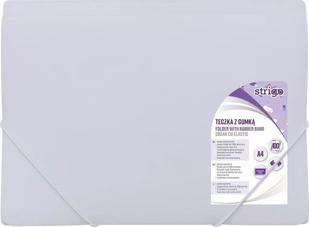Strigo TECZKA Z GUMKA A4 PP PASTEL LILIOWA