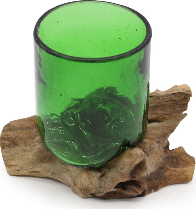 Belldeco Szkło Wtopione W Drewno - Okrągły Wazon