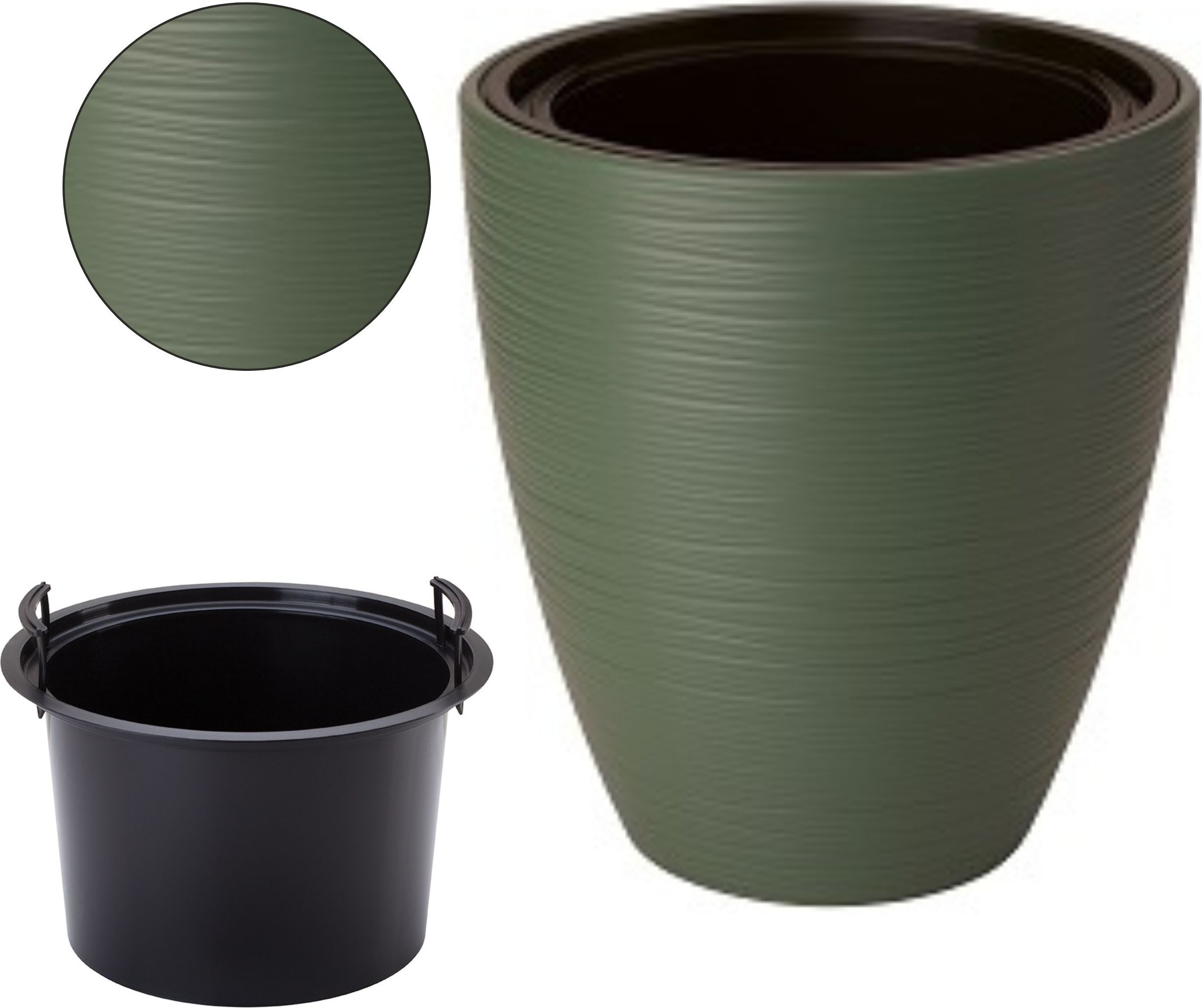 Form-Plastic Doniczka okrągła Gobi 30 z wkładem Donica + wkład