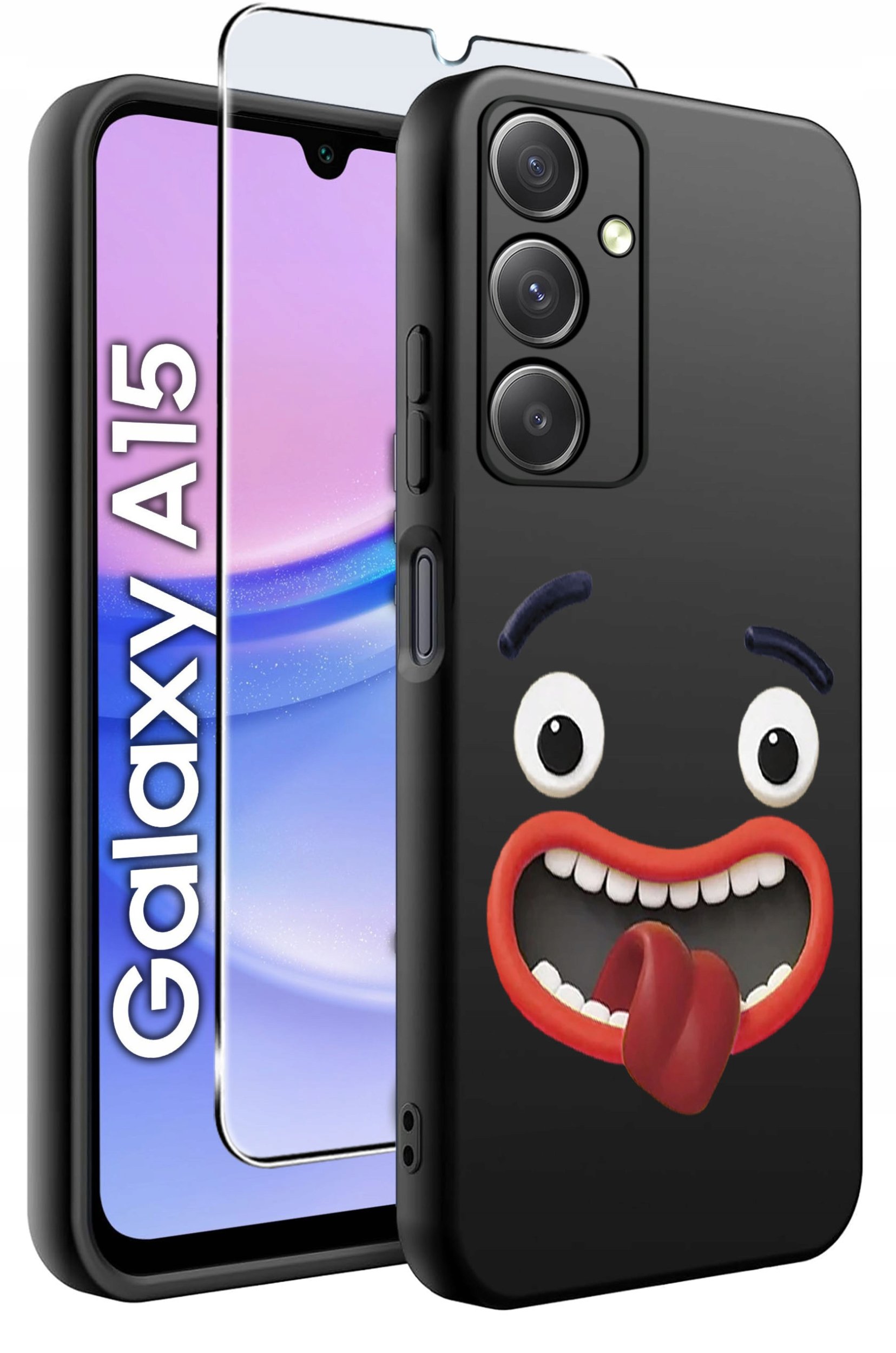 ETUI do Samsung A15 4G | 15 5G WZORY | SILIKONOWE MATT CASE + SZKŁO 9H