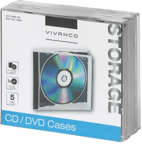 CD/DVD Jewel case Black 5 pcs. 31691 (4008928316919)