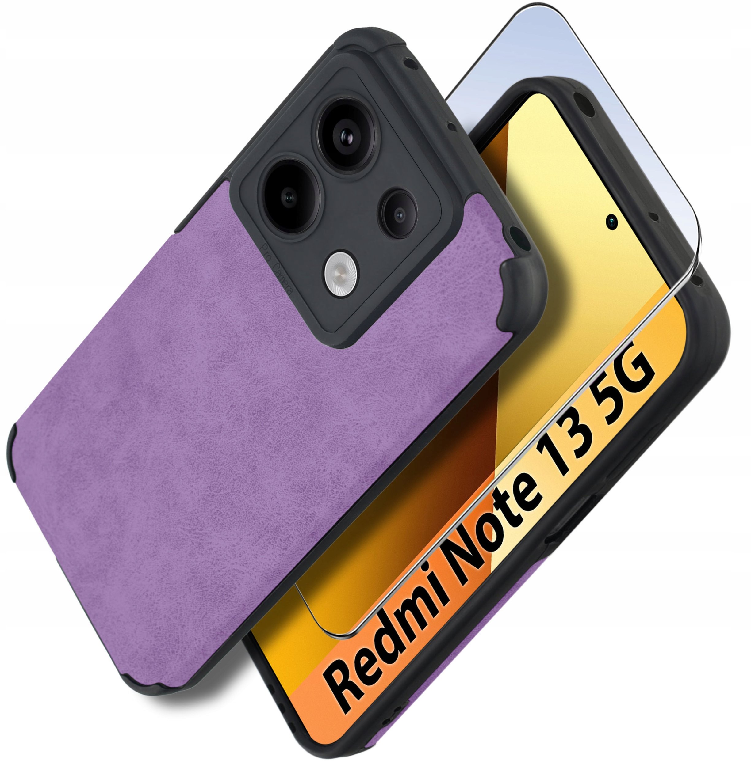 Etui do Xiaomi Redmi Note 13 5G silikonowe SKÓRZANE VINTAGE CASE + Szkło 9H