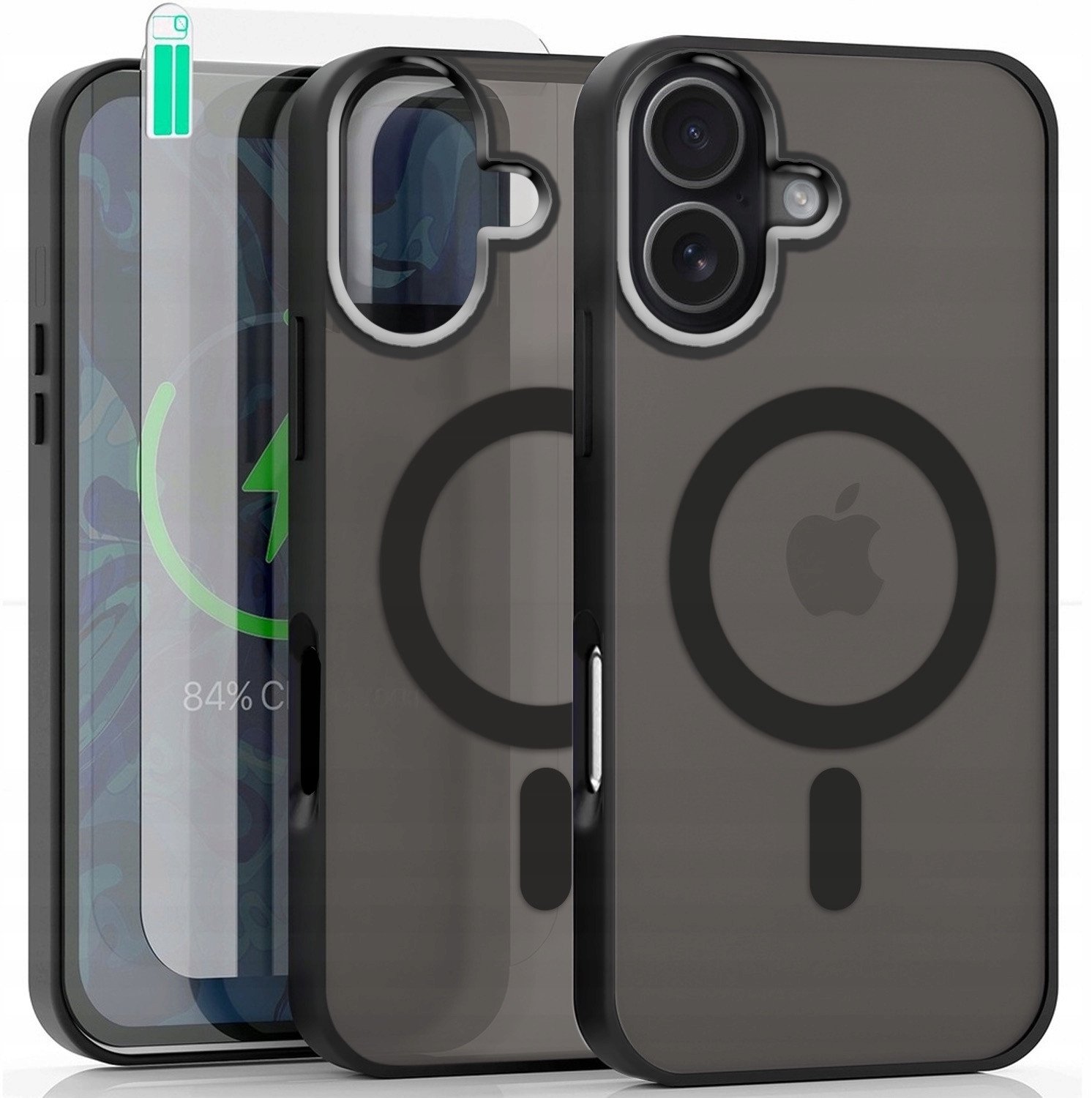 Etui Do Apple iPhone 17 (Do Magsafe, Czarne Matowe, Plecki, Case) Szkło