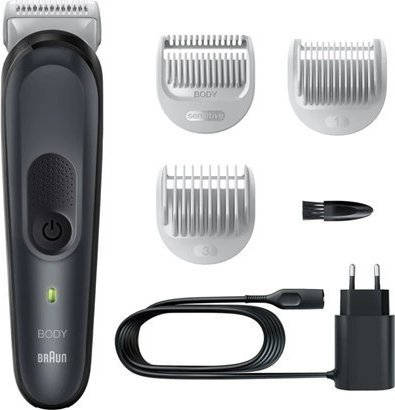 Triton Braun Body Groomer BG3340 Cordless and corded Black/Grey