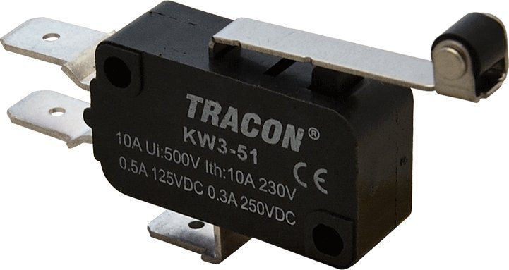 Wyłącznik Krańcowy Mikro Z Dźwignią I Rolką Tracon Kw3-51 Tracon