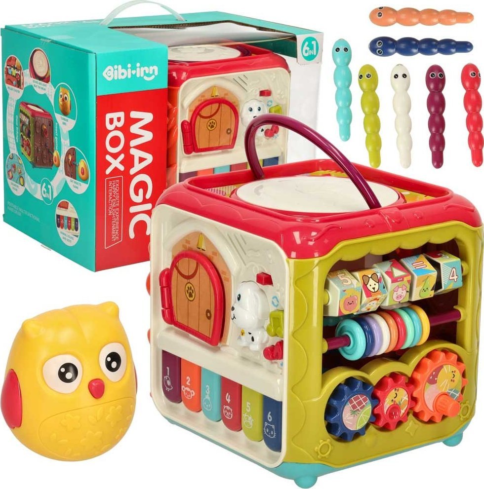 Kostka edukacyjna interaktywna pianinko robaczki 6w1 Bibi-inn