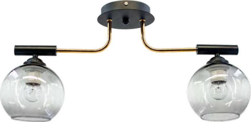 Lampa sufitowa Mdeco Loftowa LAMPA sufitowa ELM2207/2 BL TR MDECO metalowa OPRAWA szklane kule czarne złote