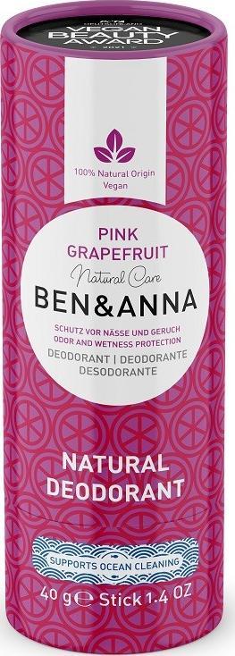 Ben&Anna BEN&ANNA_Natural Deodorant naturalny dezodorant na bazie sody w sztyfcie Pink Grapefruit 40g