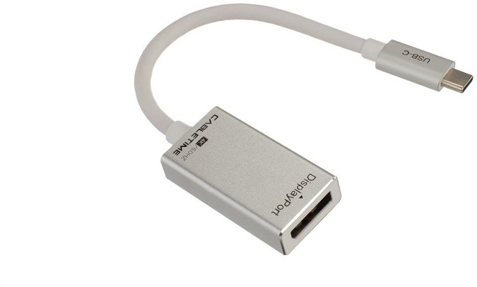 AUDA CableTime Adapter USB 3.1 typ-C - DisplayPort 4K@60 (wtyk / gniazdo) srebrny 15cm