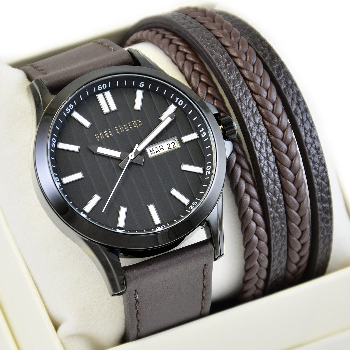 Zestaw męski zegarek Paul Lorens TORENT PL8071A3-1B2 + bransoletka