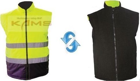 Consorte NEPTUN - ocieplana kamizelka OSTRZEGAWCZA 2W1 - żółty 2XL