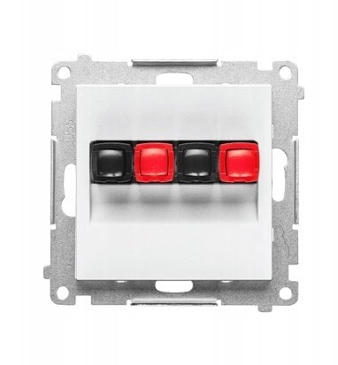 Kontakt-Simon Simon Gniazdo głośnikowe 2-krotne (moduł). Przekrój przewodów dla wejścia i wyjścia 2,5 mm2 Biały mat TGL2.01/111