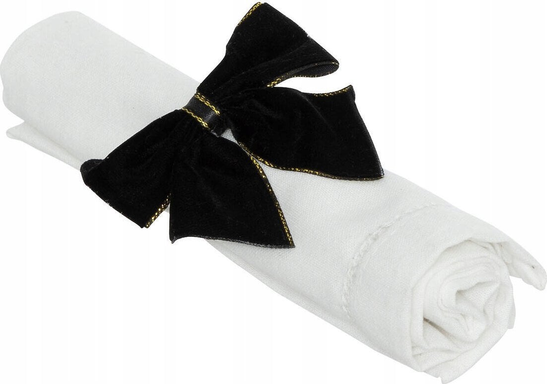 Atmosphera Obrączka na serwetki z czarną kokardą, 2 sztuki