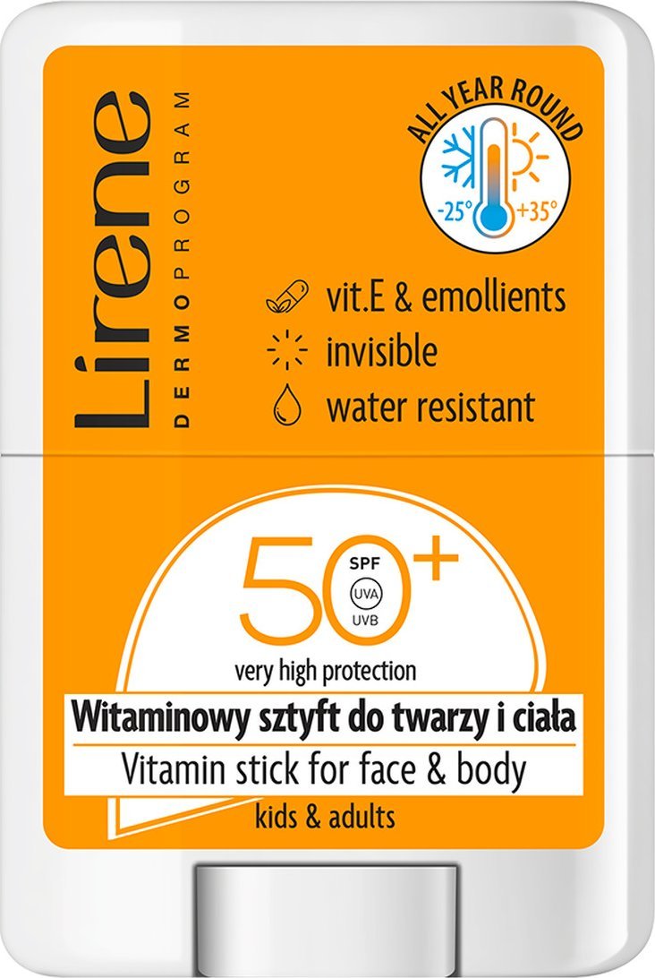 Lirene Witaminowy Sztyft do twarzy i ciała SPF 50+, 15 g