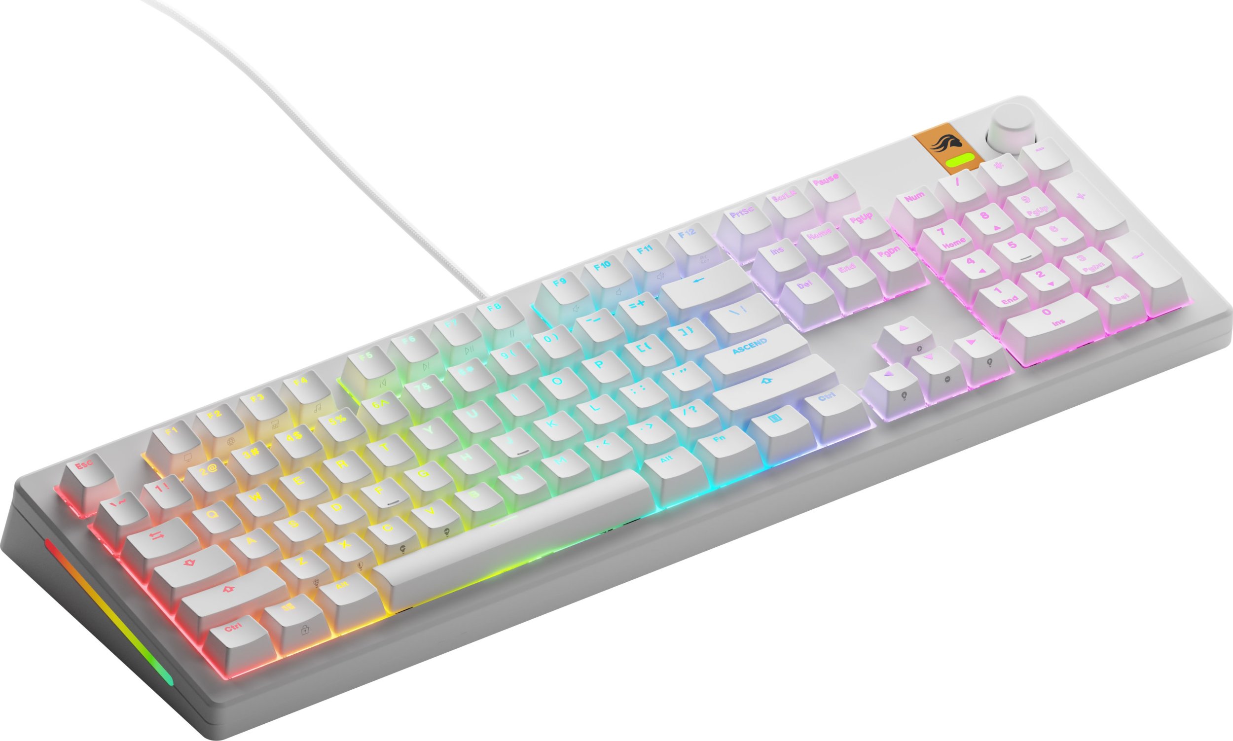 Klawiatura Glorious Glorious GMMK 3 HE 100 % Custom Gaming-Tastatur - Pre-Built, ANSI (US), Fox HE Switches, weiß