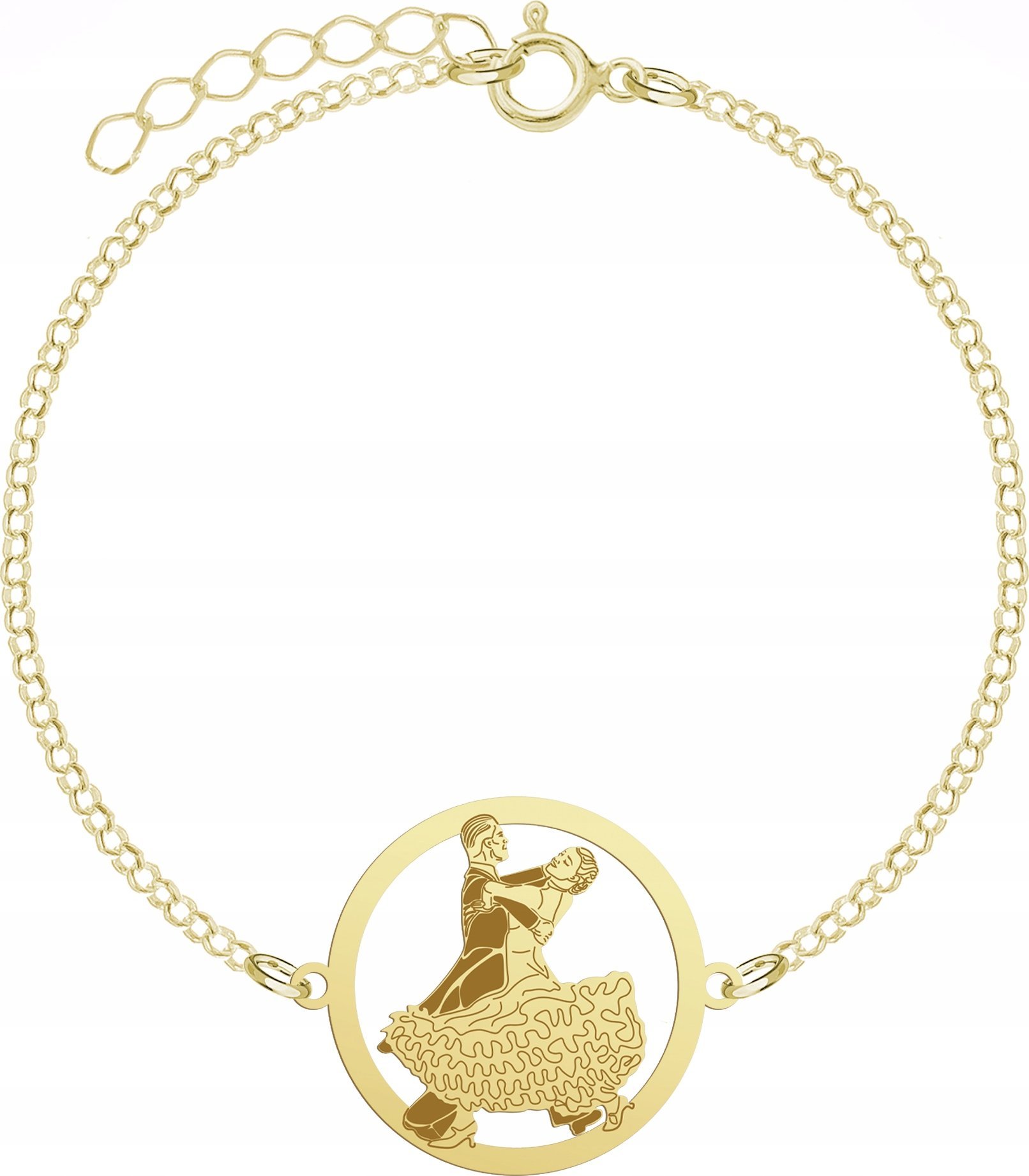 Radziszewska Jewellery Bransoletka Złota z Tańcem Towarzyskim Łańcuszek Biżuteria 925 GRAWER
