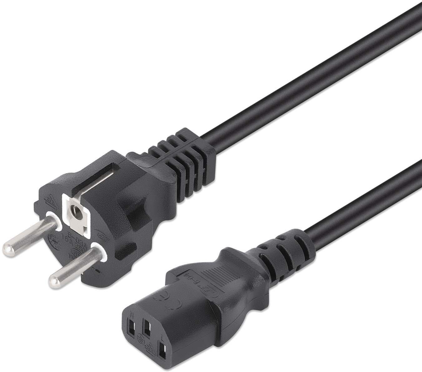 Kabel zasilający Manhattan kabel zasilające Czarny 5 m CEE7/7 IEC C13