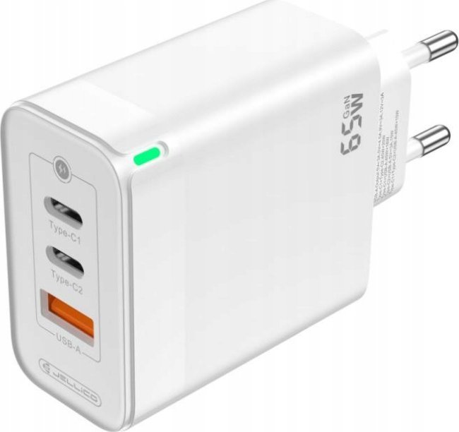 Ładowarka Jellico JELLICO ładowarka sieciowa C79 GaN PD 65W 2xUSB-C + 1xUSB QC3.0 Biały
