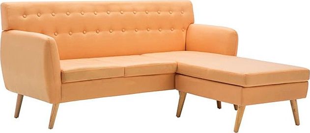 Elior Tapicerowana pikowana sofa Larisa 2P - brzoskwiniowa