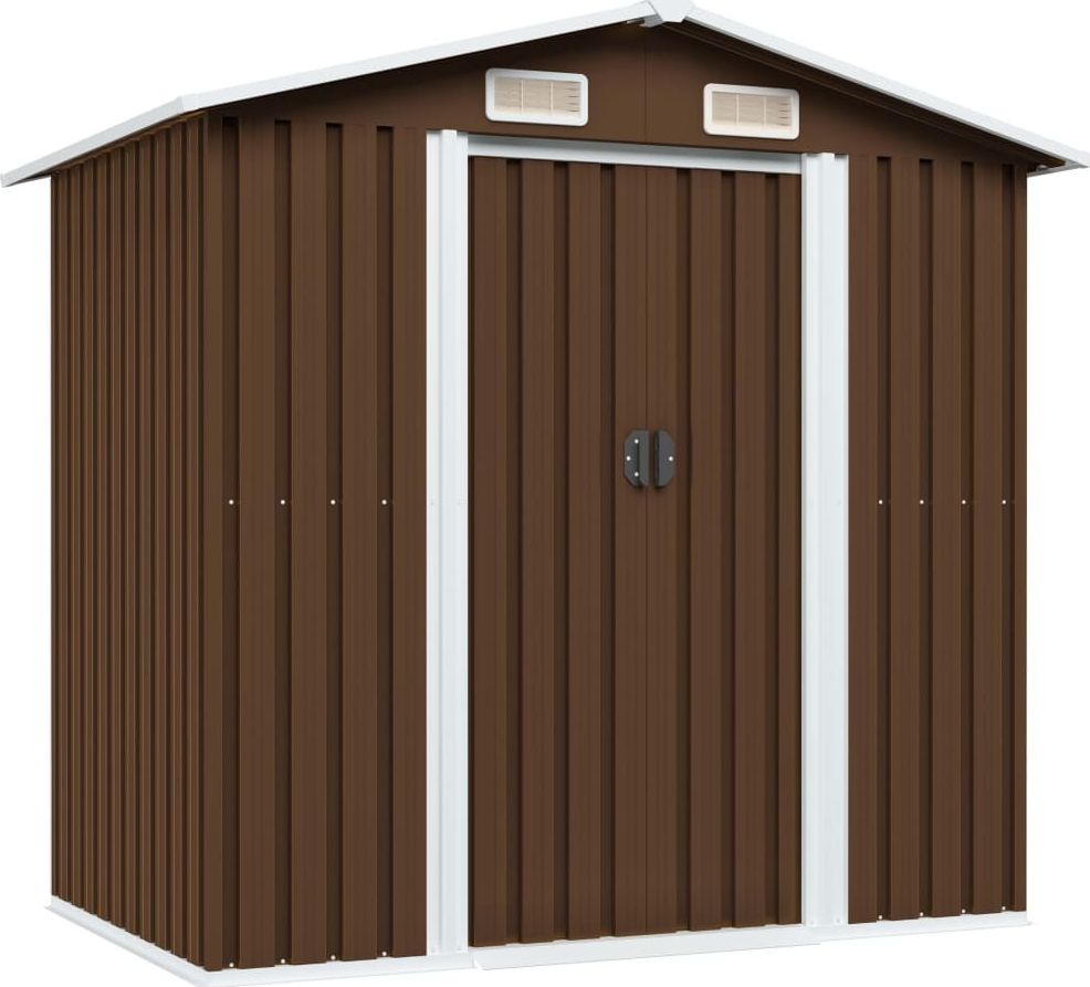 vidaXL Szopa ogrodowa stalowa brązowa 204x132x186 cm (47029)