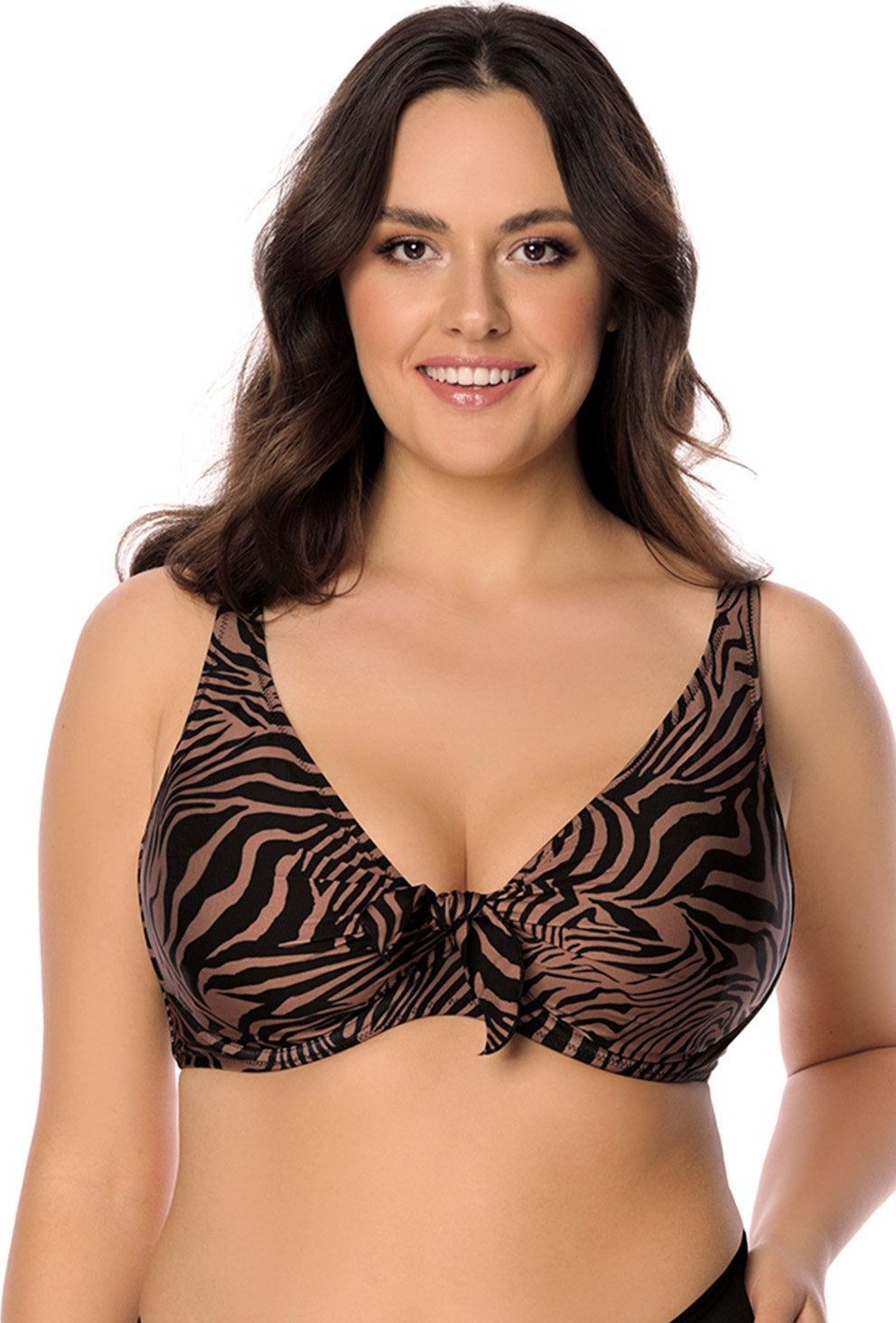 Vivisence Vivisence 3203 brązowo-czarny 95E Kostium kąpielowy biustonosz miękki