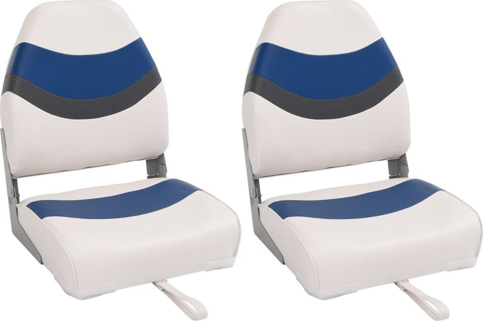 vidaXL Składane siedziska do łodzi, 2 szt, wysokie oparcie, 44x38x55cm