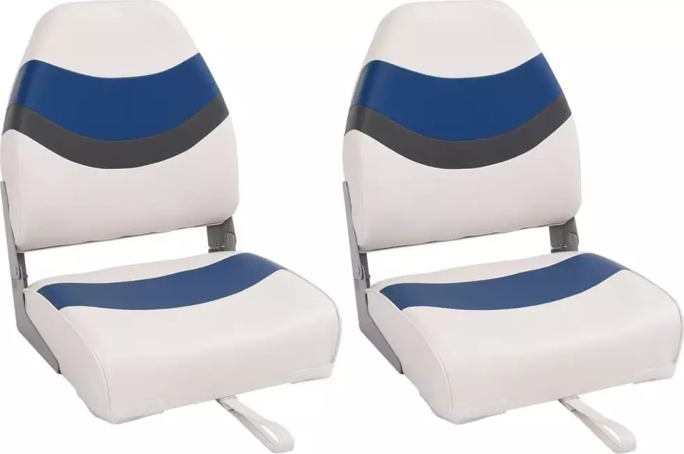 vidaXL Składane siedziska do łodzi, 2 szt, wysokie oparcie, 44x38x55cm