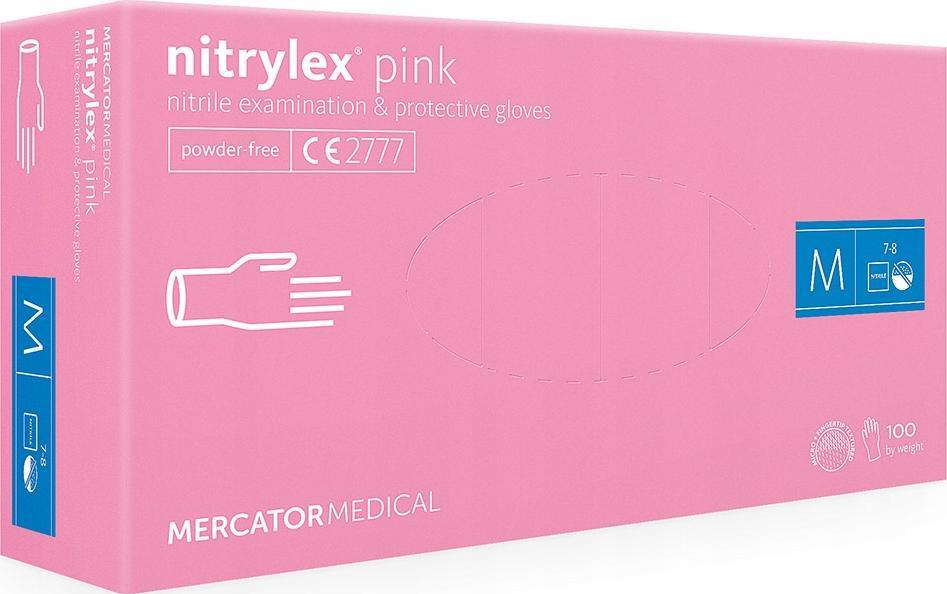 Mercator Medical Rękawice nitrylowe nitrylex pink M 100 szt () - RD30144003